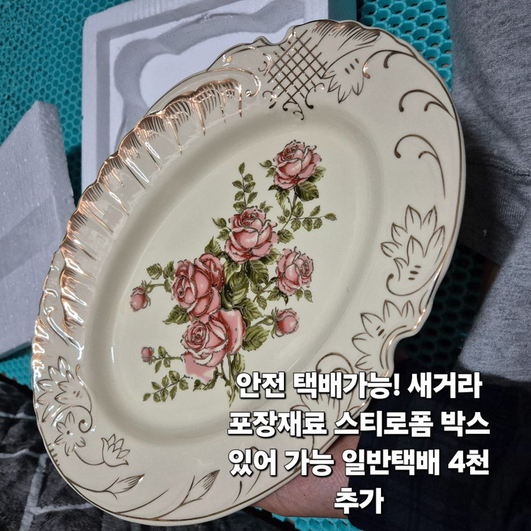 새상품 엔틱 북유럽식 다용도 사기 트레이 접시 이미지