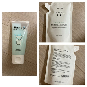 토리든 다이브인 수딩 크림 (가나디 콜라보) / 아누아 어성초 77 수딩 토너 리필팩 (한정 기획 수분크림/스킨)
