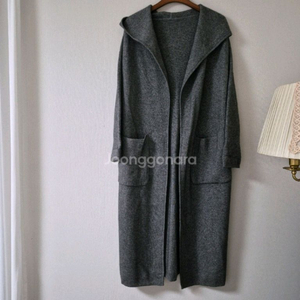 밍크.캐시미어100% 후드롱가디건