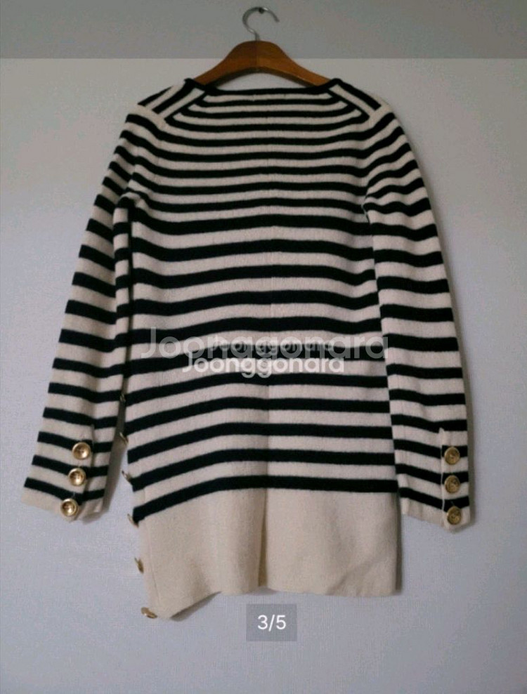 한섬타임 울 스트라이프 스웨터--1