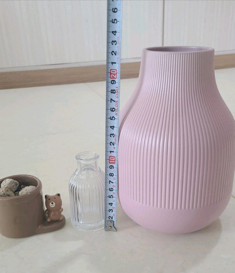 이케아 핑크 도자기 화병 꽃병 미니 화분--1