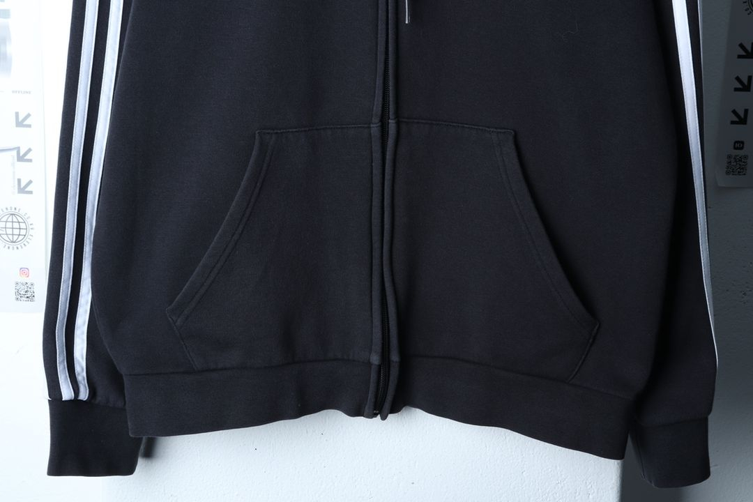 (XL) 아디다스 후드집업 작은사용감 블랙 삼선--3