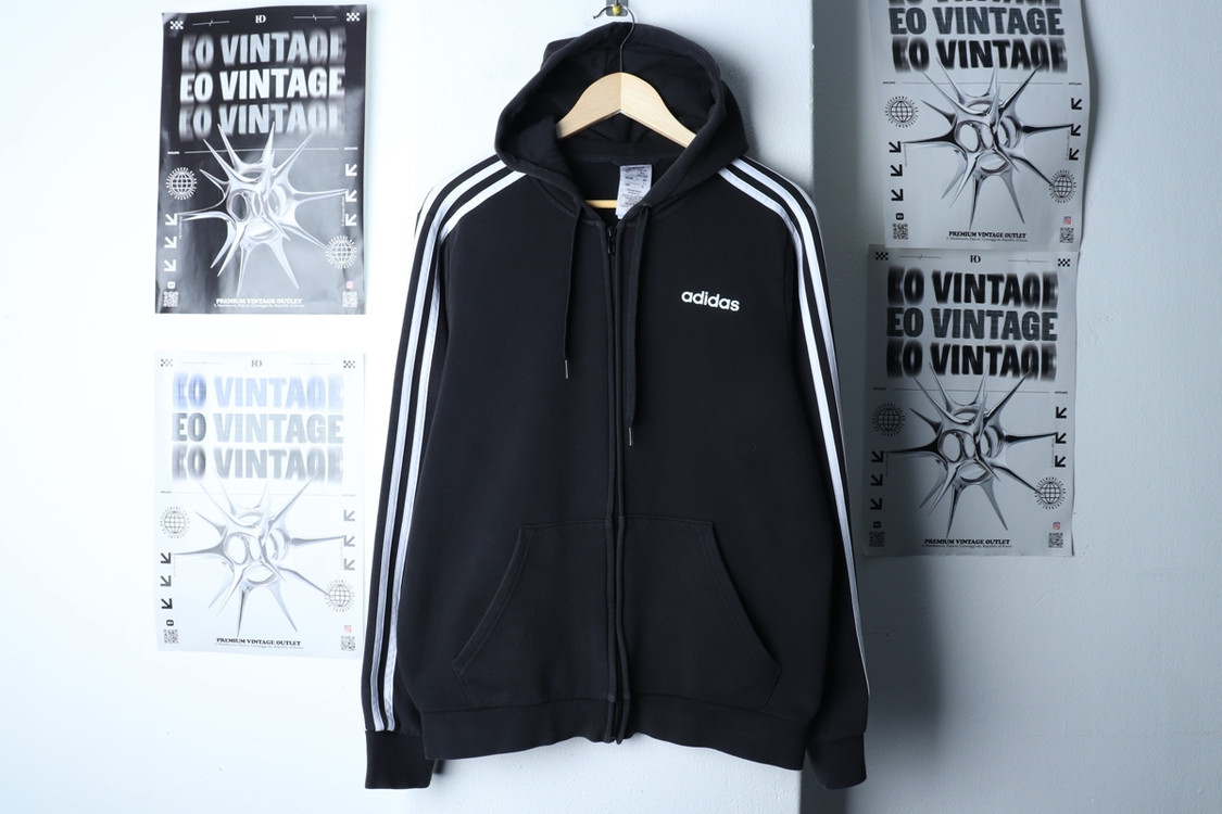 (XL) 아디다스 후드집업 작은사용감 블랙 삼선--1