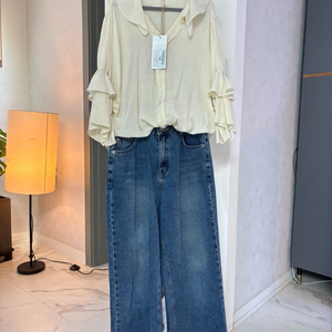 시스템 러플 블라우스 새상품