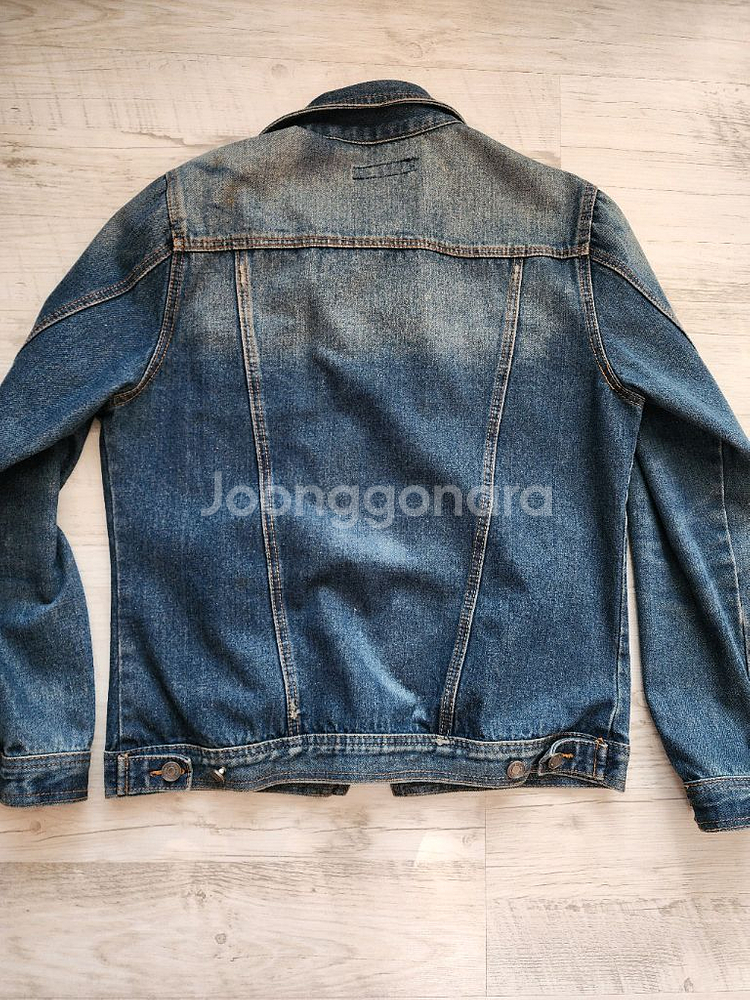 뉴디자인 중청 슬림핏 데님 자켓 팜. (100~103)사이즈 워싱 청자켓--1