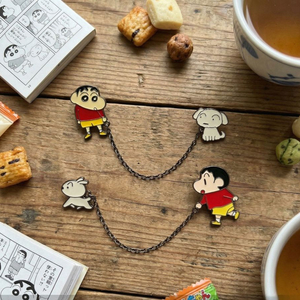 짱구 흰둥이 브로치 뱃지 2세트 새상품