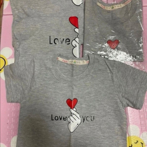 반팔 가족 커플티 4인용(XL M 110 100사이즈) 이미지