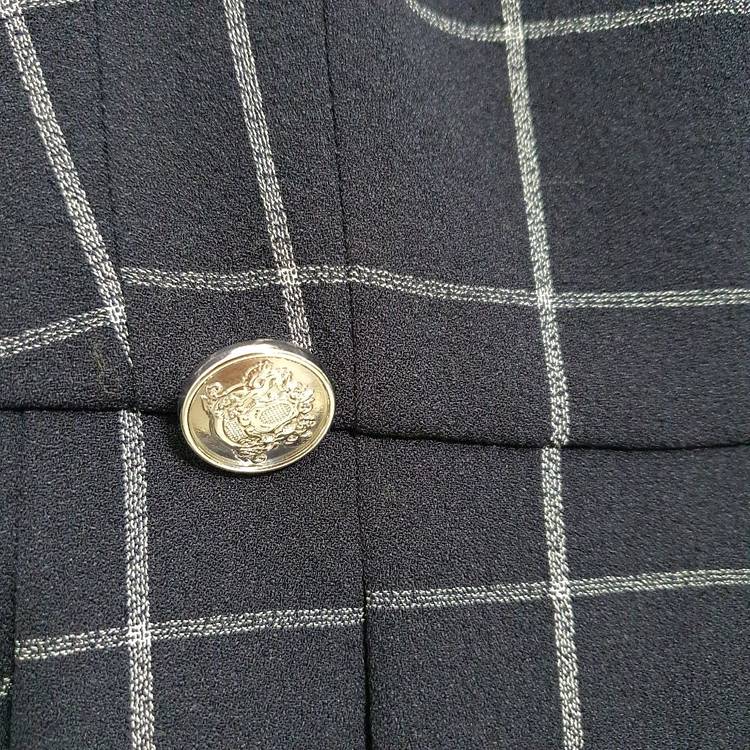 끌로디피에로 체크 슬리브리스 플리츠원피스--5