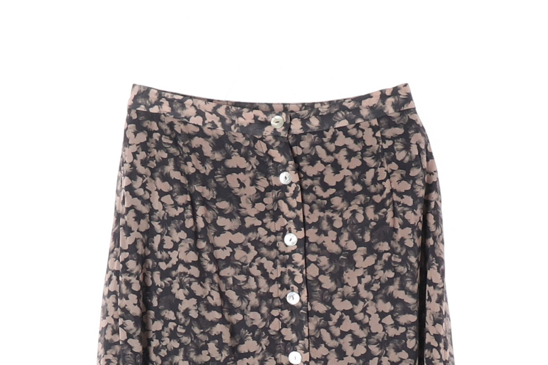 앤아더스토리즈 코코아 핑크 플로럴 버튼플라이 쉬폰 롱 스커트 치마 이미지