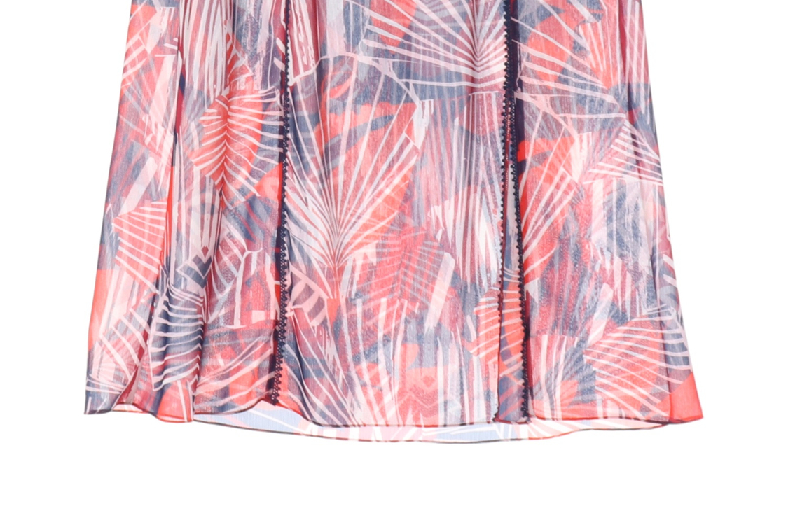 에고이스트 레드 네이비 패턴 쉬폰 롱 스커트 치마 이미지