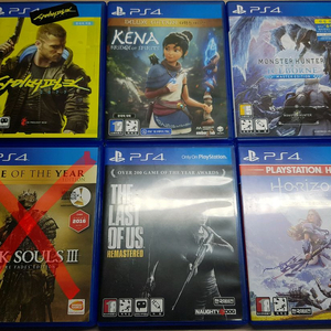 ps4타이틀 (사이버펑크, 케나 디럭스에디션, 몬헌월드 아이스본, 다크소울3, 라오어 리마스터, 호제던 컴플리트)