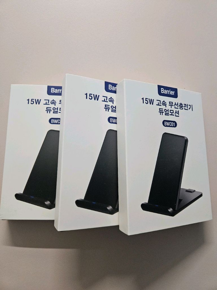 15W 고속 무선충전기 듀얼모션 새상품(스탠드&패드형) 이미지