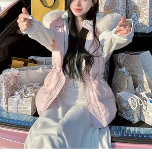 새상품 한정판&품절템 메이윤 변신패딩 핑크&화 이트 여성패딩 덕다운 패딩조끼