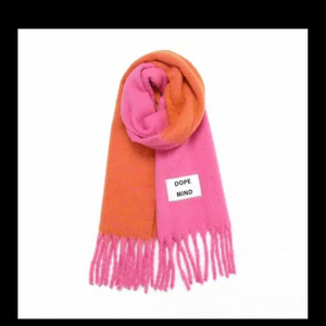 패션 핑크 오렌지 패션 아크네머플러 목도리