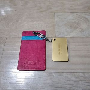 스타벅스 리워드 골드카드 키링 & 핑크 카드지갑 세트