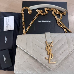 [상태 S] 생로랑 엔벨로프 스몰 체인백 크림 아이보리