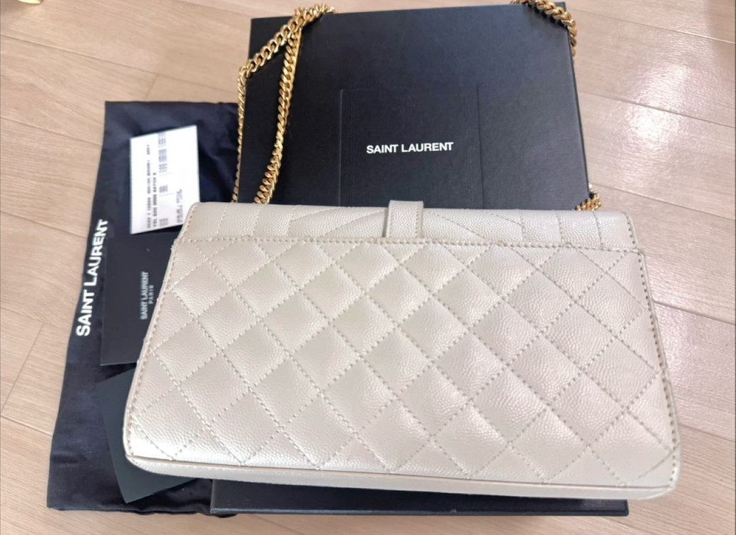 [상태 S] 생로랑 엔벨로프 스몰 체인백 크림 아이보리--1