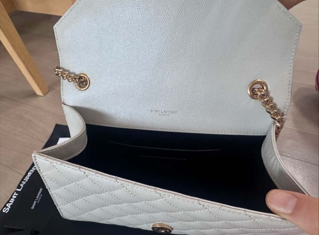 [상태 S] 생로랑 엔벨로프 스몰 체인백 크림 아이보리--2