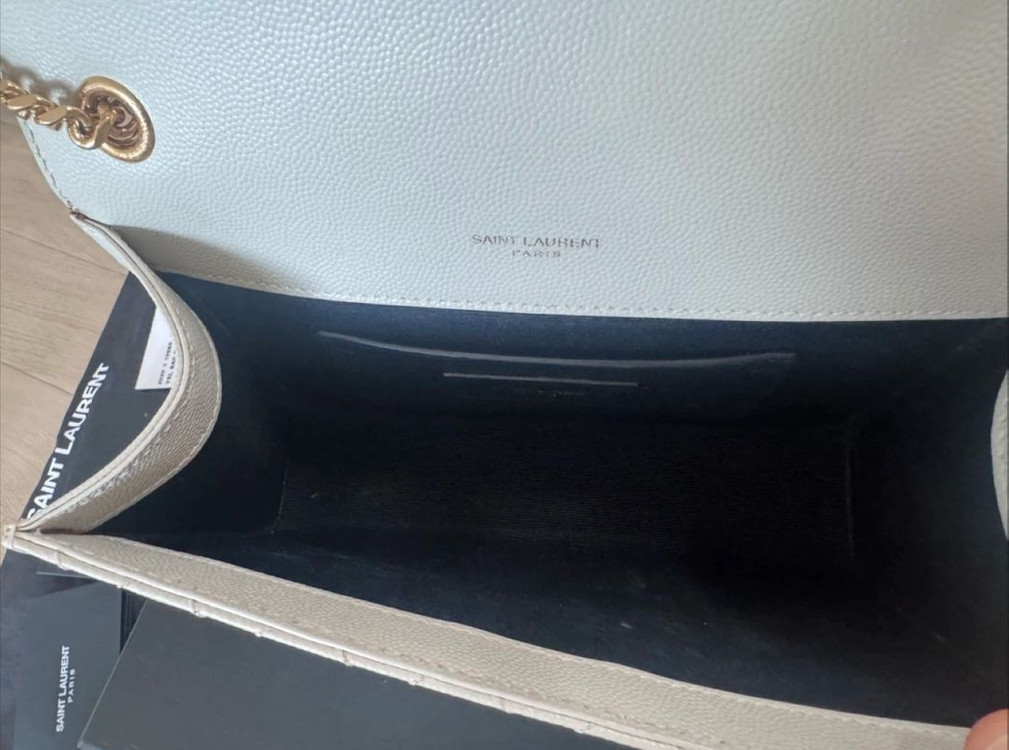 [상태 S] 생로랑 엔벨로프 스몰 체인백 크림 아이보리--3