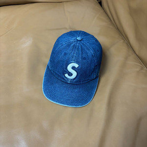 슈프림 S로고 6패널 볼캡 모자 워시드 데님