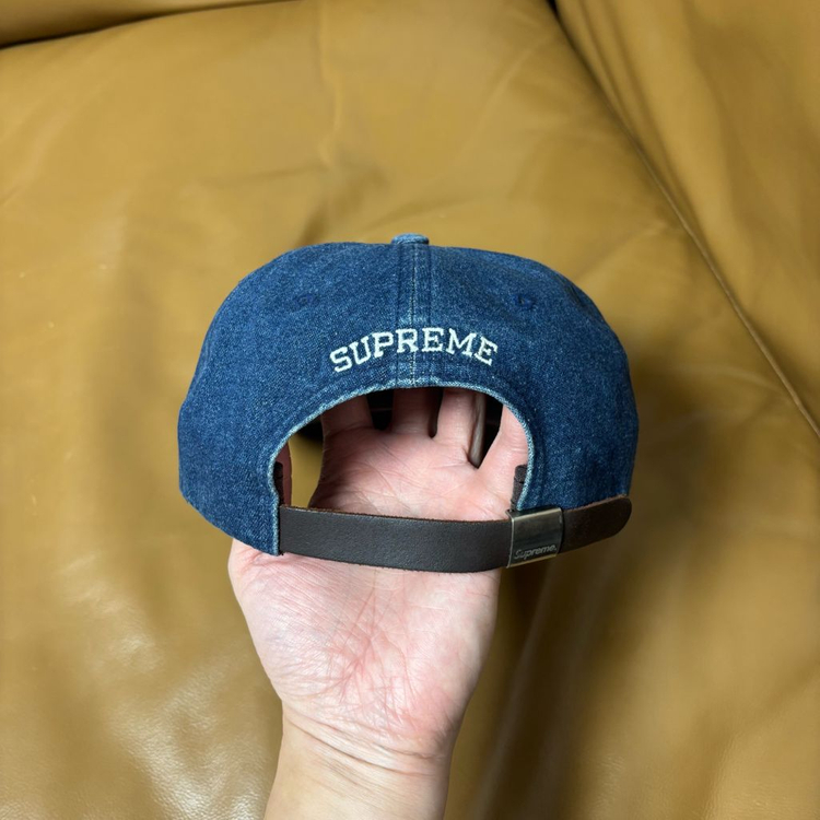 슈프림 S로고 6패널 볼캡 모자 워시드 데님--6