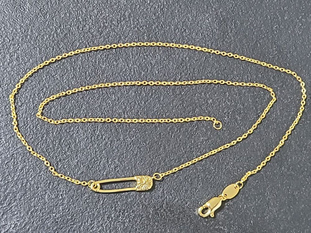 크롬하츠 세이프티핀 디자인 목걸이 체인 (새상품)--1