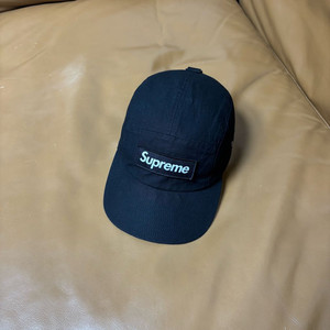 슈프림 캠프캡 모자 박스로고 왁스드 코튼 블랙