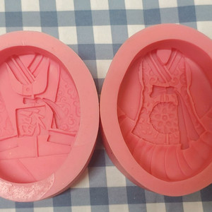 설 명절 선물하기 좋은 한복 실리콘 비누몰드 2개 일괄 이미지
