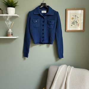 메종 마르지엘라 블루 니트 가디건