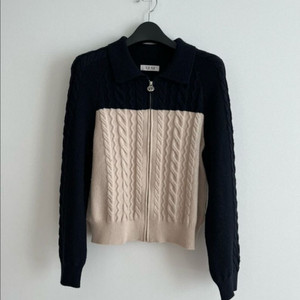 SJSJ 케이블 니트 집업 가디건