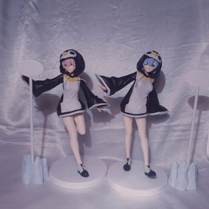 리제로 렘 람 펭귄 미소녀 고전 피규어 이미지