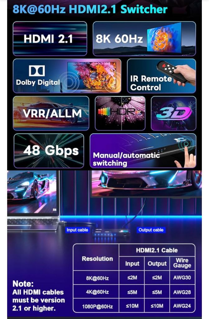HDMI 선택기(8K 5 port) 판매합니다.--7