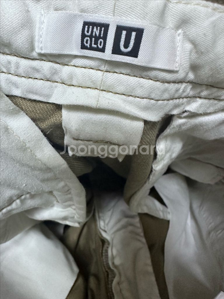 (31) 유니클로 U 23FW 와이드 핏 치노팬츠 브라운--3