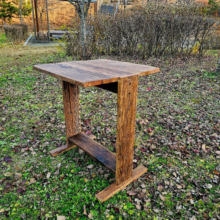 100년이상된 올드오크 빈티지 고재 카페테이블 이미지