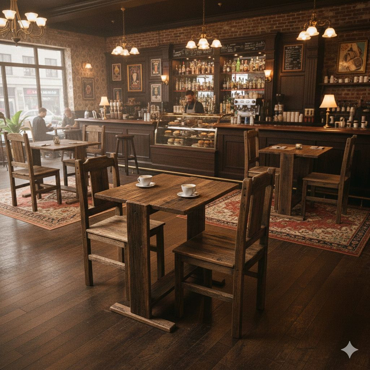 100년이상된 올드오크 빈티지 고재 카페테이블 이미지