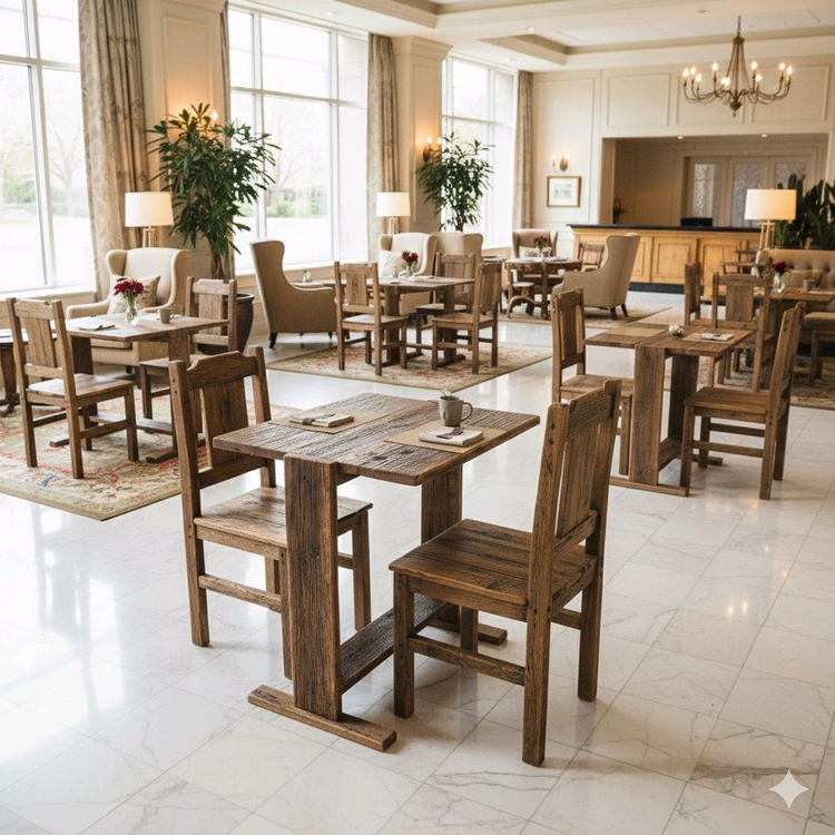 100년이상된 올드오크 빈티지 고재 카페테이블 이미지