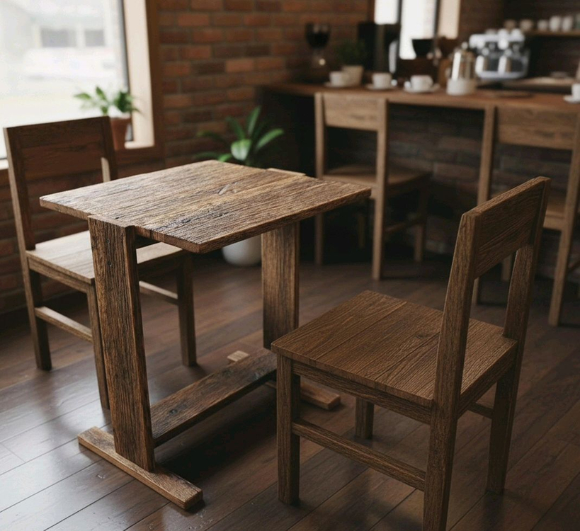 100년이상된 올드오크 빈티지 고재 카페테이블 이미지