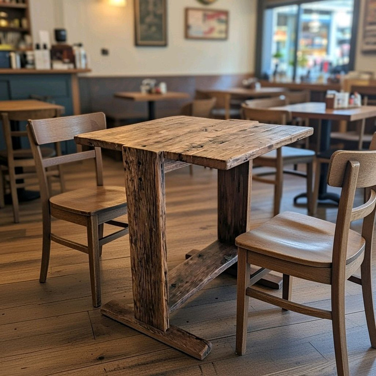 100년이상된 올드오크 빈티지 고재 카페테이블 이미지