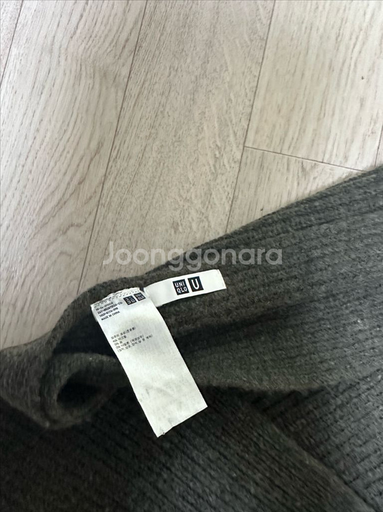 유니클로 U 니트 머플러 올리브--1