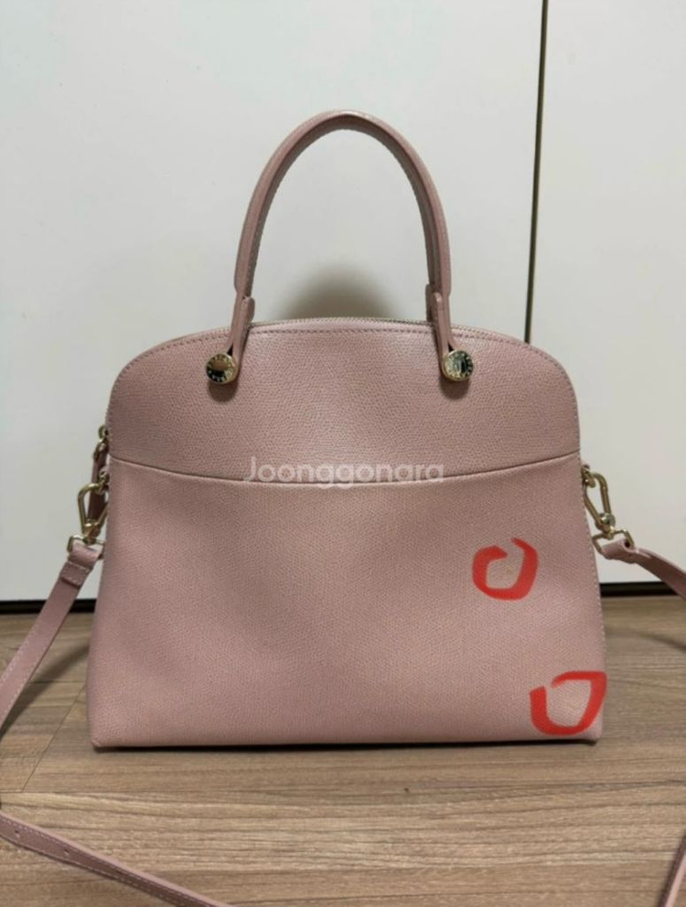 훌라 Furla 파이퍼백 미디움 핑크 아이보리 이미지