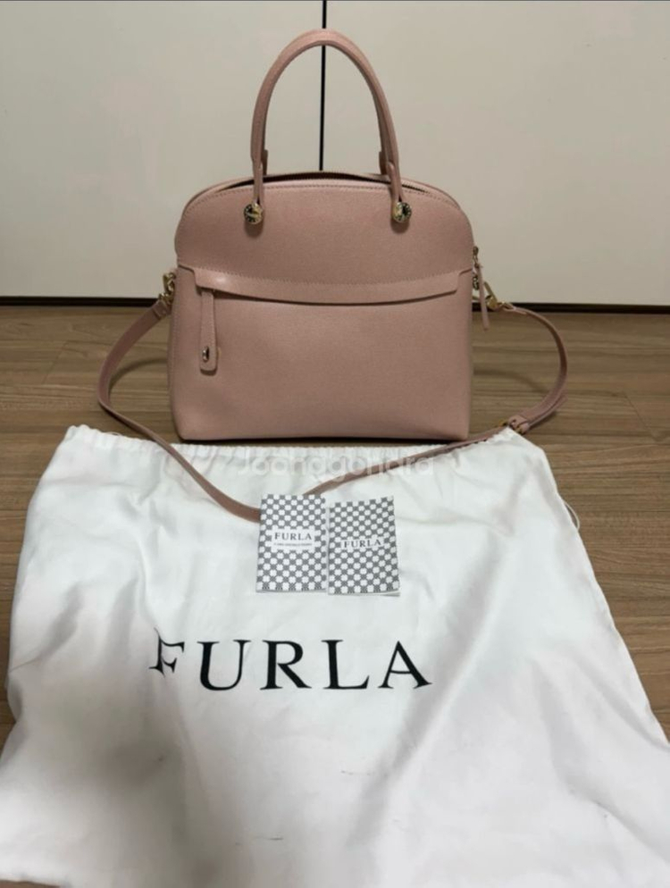 훌라 Furla 파이퍼백 미디움 핑크 아이보리 이미지