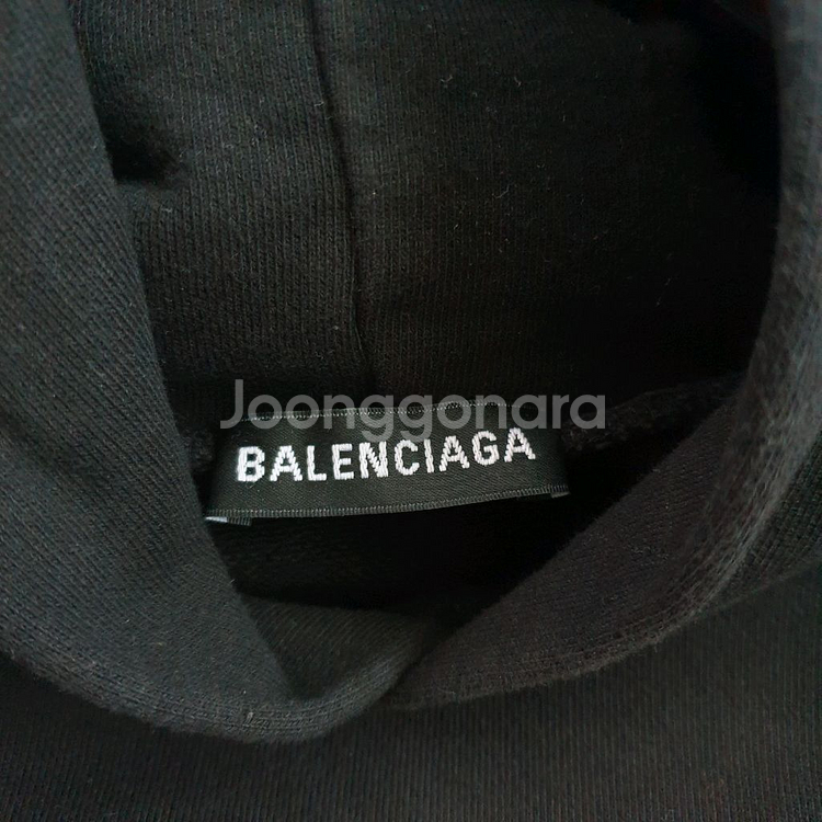 발렌시아가 마스터카드 블랙 후드티셔츠 105사이즈--1