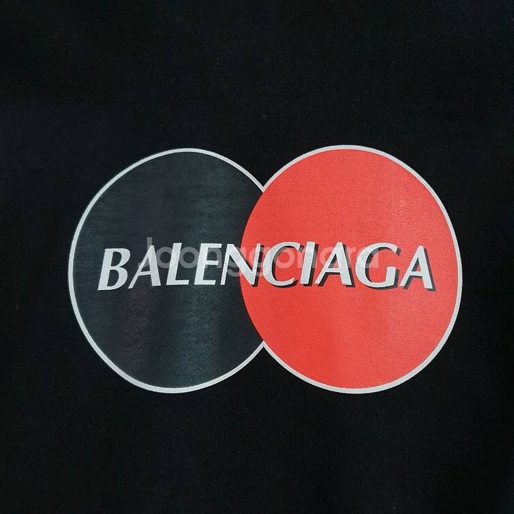 발렌시아가 마스터카드 블랙 후드티셔츠 105사이즈--2