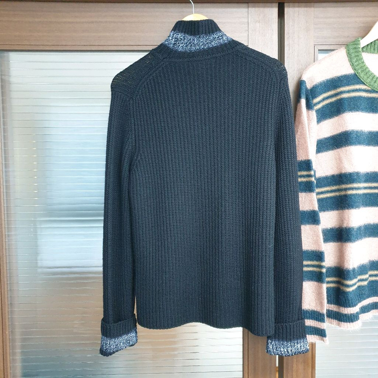 아르마니 꼴레지오니 터틀넥 헤비울 니트 103사이즈--8