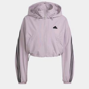 아디다스 여성 퓨처 아이콘 3S 윈드 레디 바람막이 크롭 자켓 퍼플