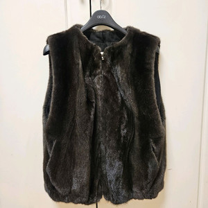 타임 밍크조끼 마호가니 휘메일 프리사이즈