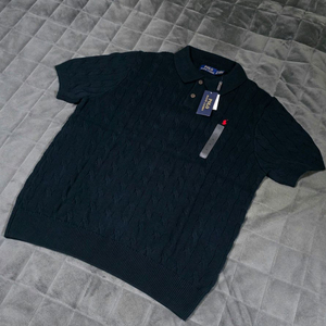 폴로 랄프로렌케이블 반팔 니트 카라티 XL사이즈 새제품 반팔티셔츠