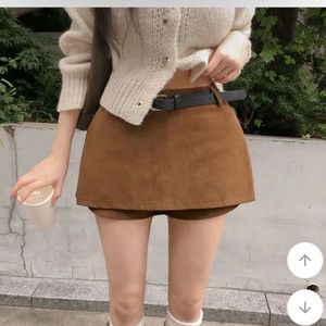 홀리 에이블리 몬디 옆지퍼 스웨이드 치마바지 미니스커트 블랙색상