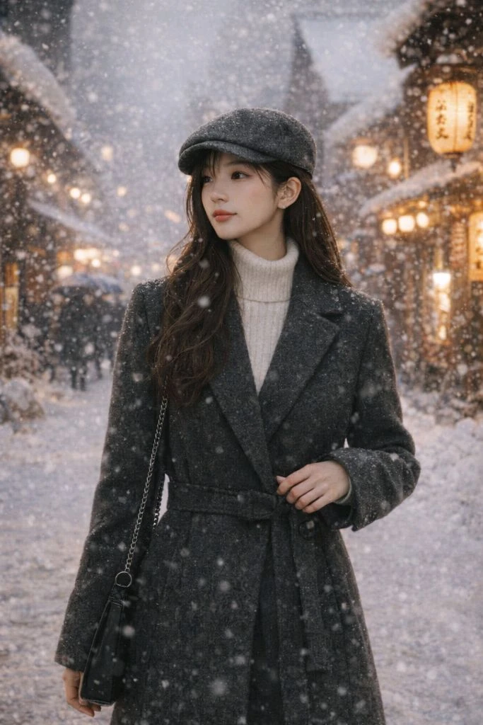 린 울코트 캉골 Wool 504 헌팅캡 겨울 코디세트 이미지