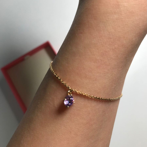 스타일러스 14k 다이아 자수정 팔찌 새상품(며칠만 할인)